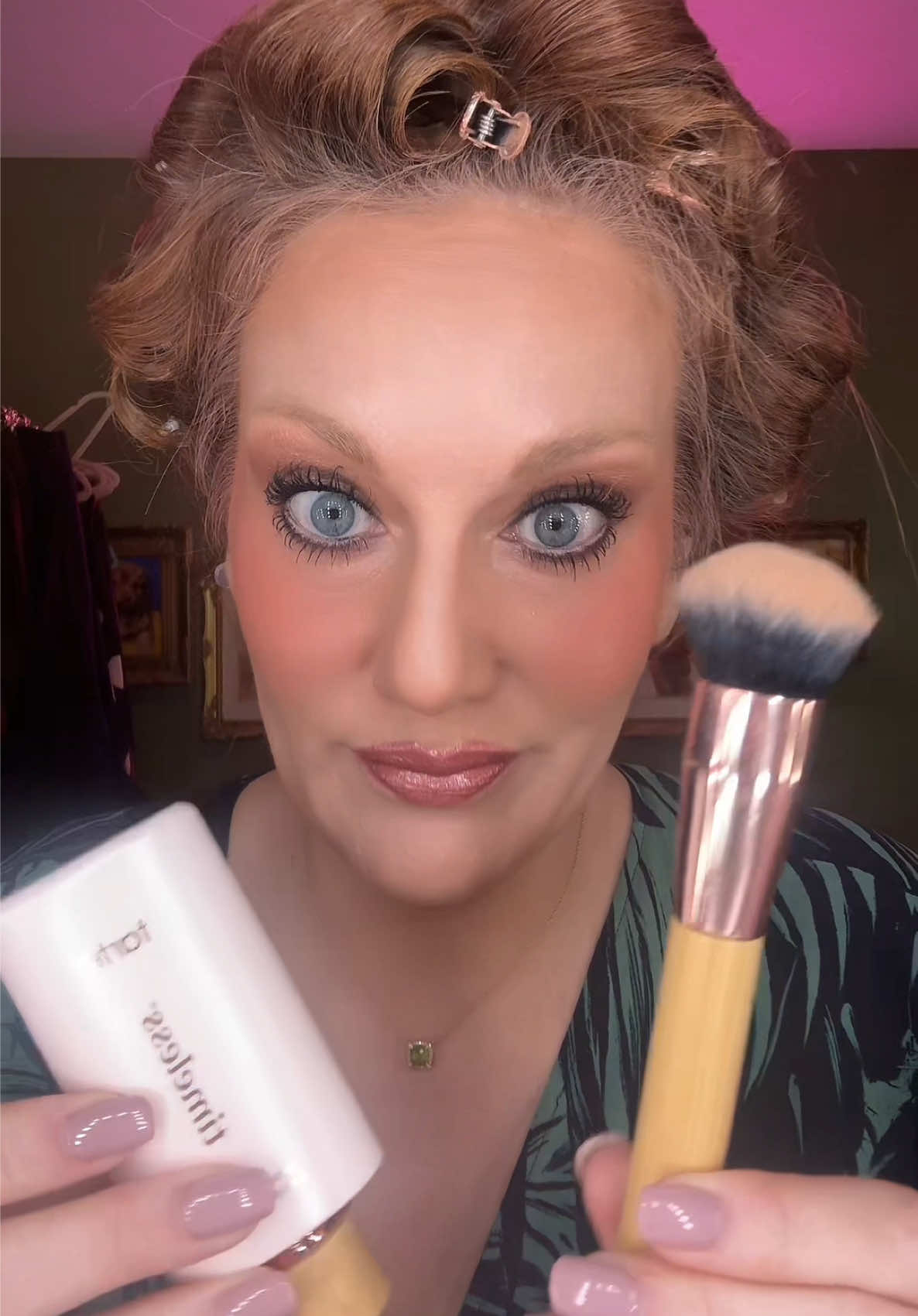 TikTok post by @makeupartistatlaw for Tartecosmetics. Caption reads: Timeless Hydrating & Plumping Foundation by @tarte....