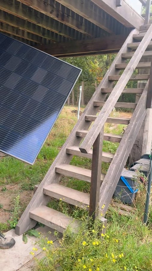 Instagram post by @solar.lilli for EcoFlow. Caption reads: Power’s on! 
Even up here in my treehouse I’ve got....