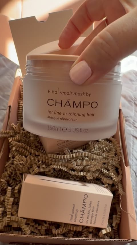 Instagram post by @meggieapples for Chāmpo Haircare. Caption reads: There’s a reason why @champohaircare is the....