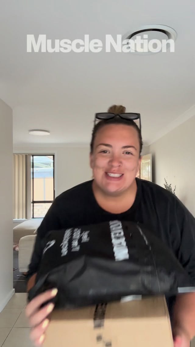 Instagram post by @lozzwilly_ for Muscle Nation. Caption reads: @musclenation new liberty collection dropping....