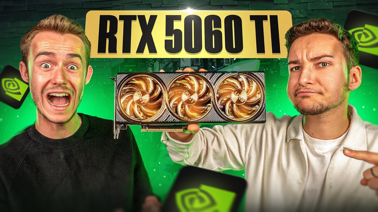 YouTube post by @MathisetGauthier for Gvgmall. Caption reads: WE TESTED THE RTX 5060 TI !.