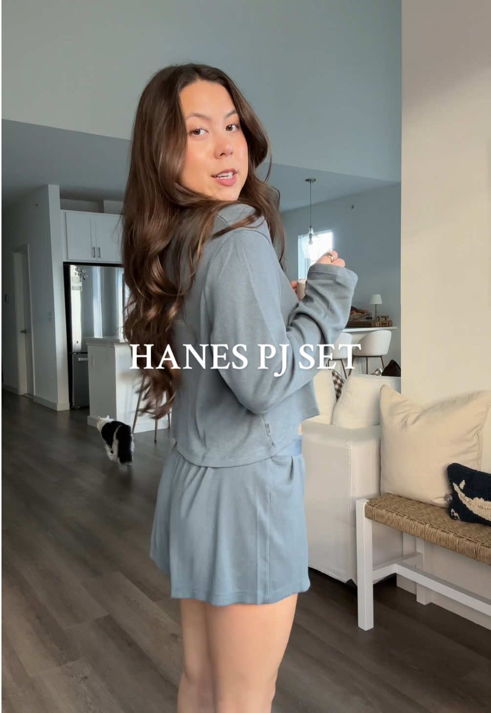 TikTok post by @riannagail for Hanes. Caption reads: my 4th pajama set from Hanes bc they’re seriously....