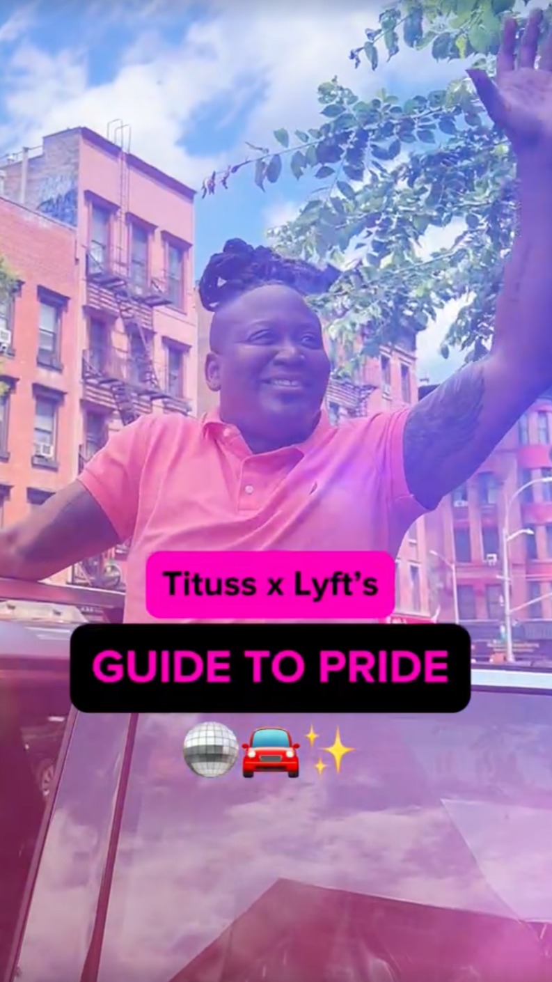 Instagram post by @instatituss for Lyft. Caption reads: Some helpful Pride tips from me and @lyft 
 🥰.....