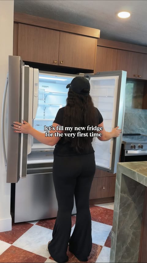Instagram post by @myleyj for Whirlpool. Caption reads: new fridge stock ✨ love love love our....