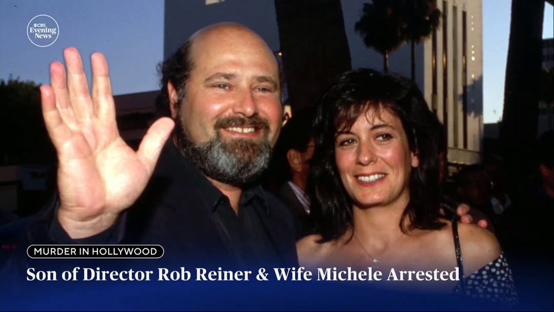 Instagram post by @jonathanvigliotti for CBS News. Caption reads: Hollywood director Rob Reiner and his wife,....