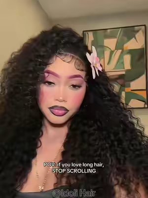 TikTok post by @yaatiff for Idoli Hair. Caption reads: @Idoli I KNOW YOU SEE THIS HAIR 😭 #idolihair....