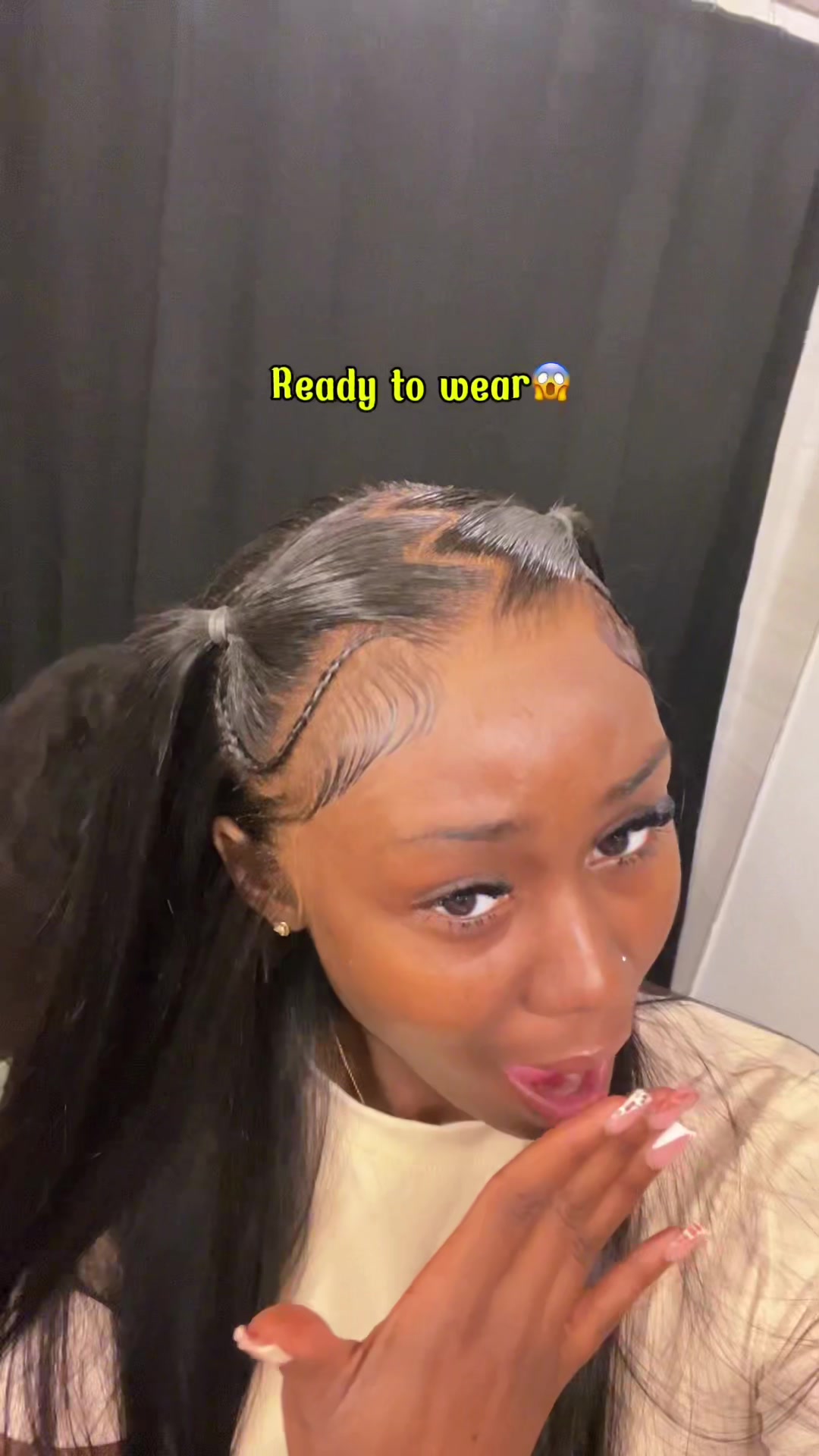 TikTok post by @thedollanaria for Asteria Hair. Caption reads: [...] making more wigs like this !🥹😂 @Asteria....