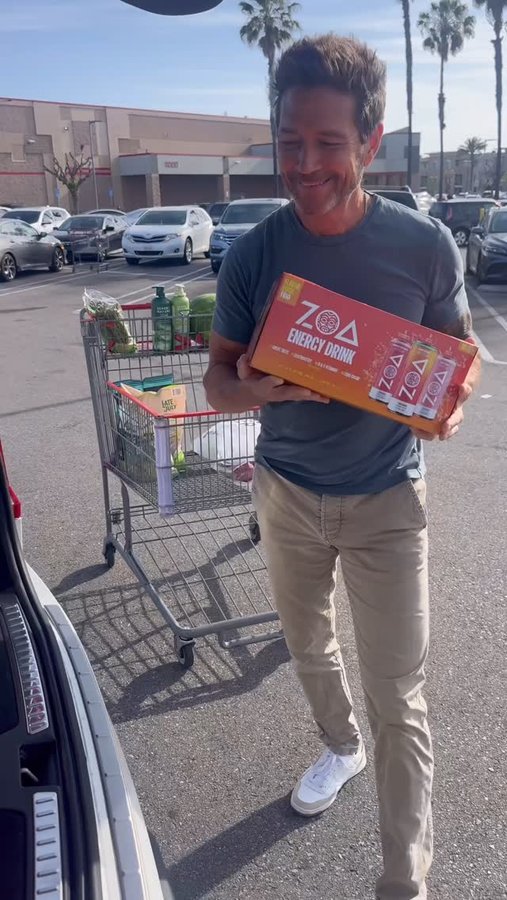 Instagram post by @itspaulclayton for ZOA Energy. Caption reads: Come with me to pick up my favorite @ZOAEnergy at....