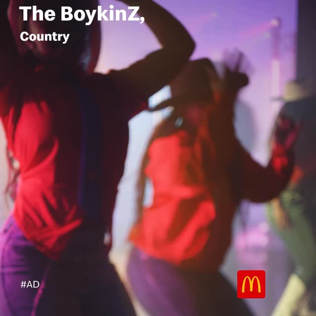 Instagram post by @theboykinz for McDonald's. Caption reads: #Ad Had to bust a move y’all ✨ @McDonalds McCrispy....