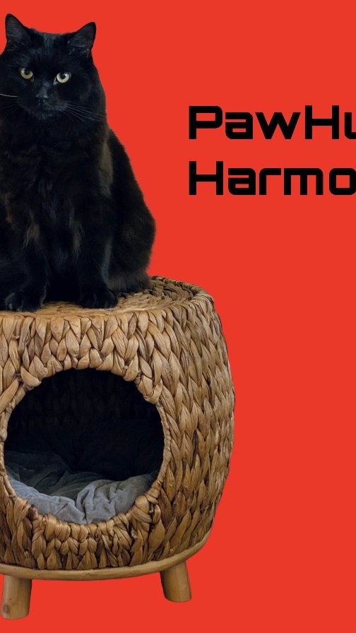 Instagram post by an influencer for PawHut UK. Caption reads: Still loving my new PawHut wicker cave❤️🐈‍⬛🐾....