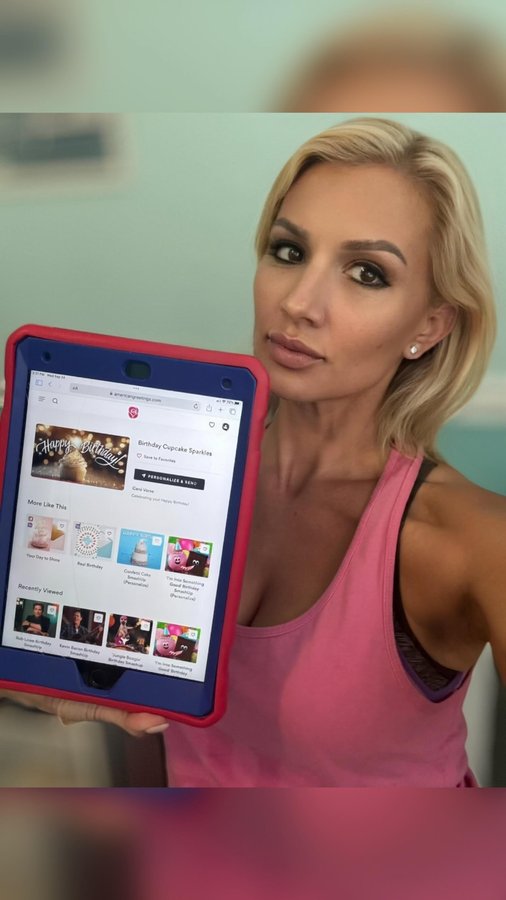 Instagram post by @mauralynn1 for American Greetings. Caption reads: Celebrating the people I love is important to me.....