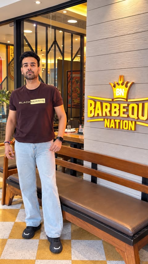 Instagram post by @iamamofficial for Barbeque Nation. Caption reads: 🔥 Barbeque Nation is NOW OPEN in Indirapuram,....