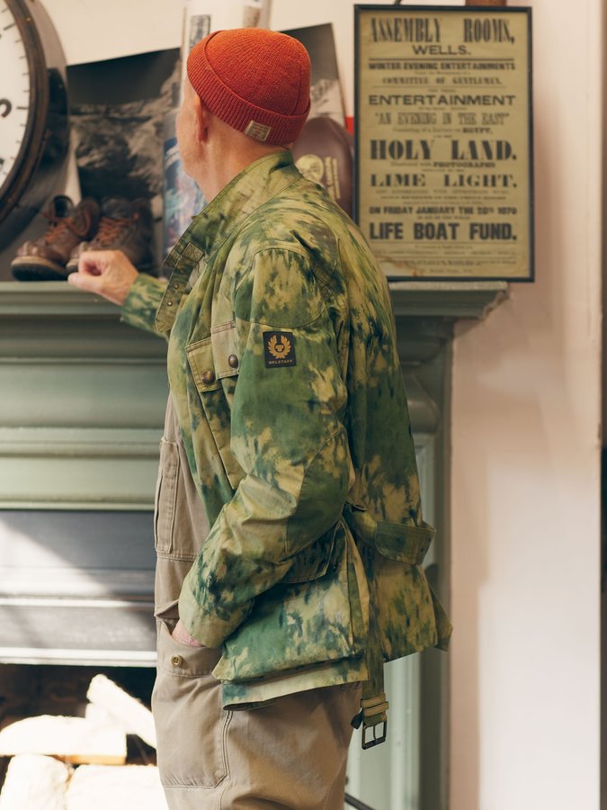 Instagram post by @nigel_cabourn for Belstaff. Caption reads: [...] to announce my collaboration with @belstaff....