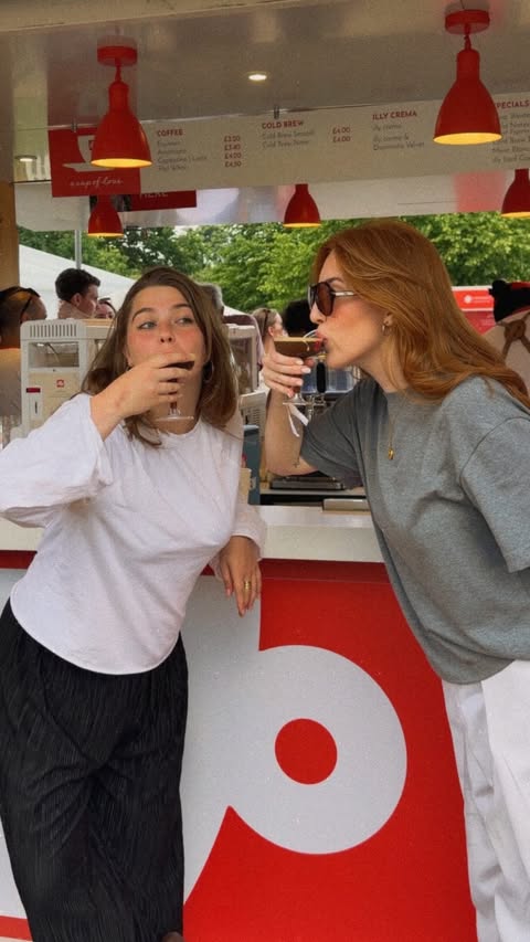 Instagram post by @thehandbooknews for illy. Caption reads: [...] of London ☕🍸 A sunny afternoon with....