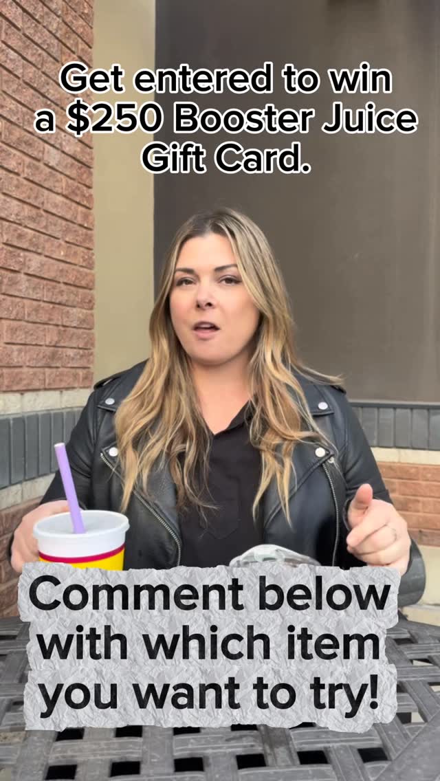 Instagram post by @katiestanners for Booster Juice. Caption reads: Booster Juice is headed to the dark side and took....