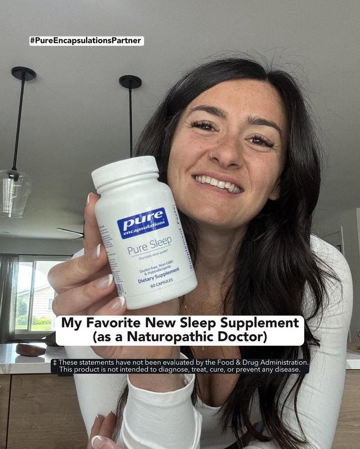 Instagram post by @doctor.lila for Pure Encapsulations. Caption reads: #PureEncapsulationsPartner Sleep health is one of....