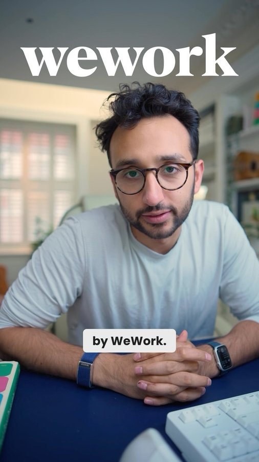 Instagram post by @aliabdaal for WeWork. Caption reads: When I first started out as a freelancer, it was....