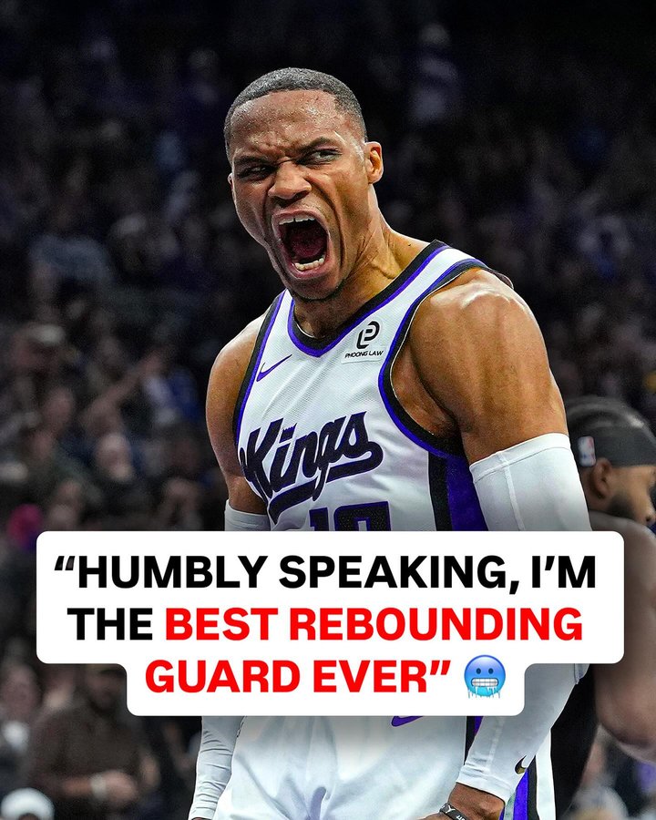 Instagram post by @hoopsnation for Topps. Caption reads: Russell Westbrook now has more rebounds than any....