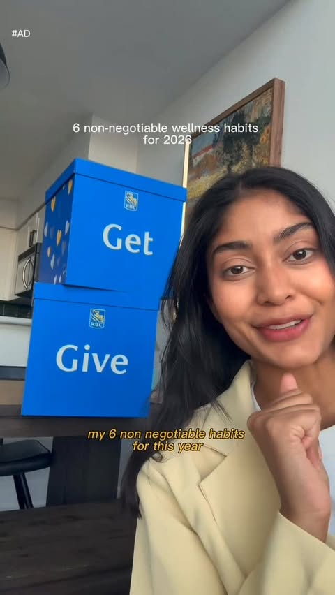 Instagram post by @wellbyshania for RBC. Caption reads: #ad GET $100 and @RBC GIVES $100 to charity.....