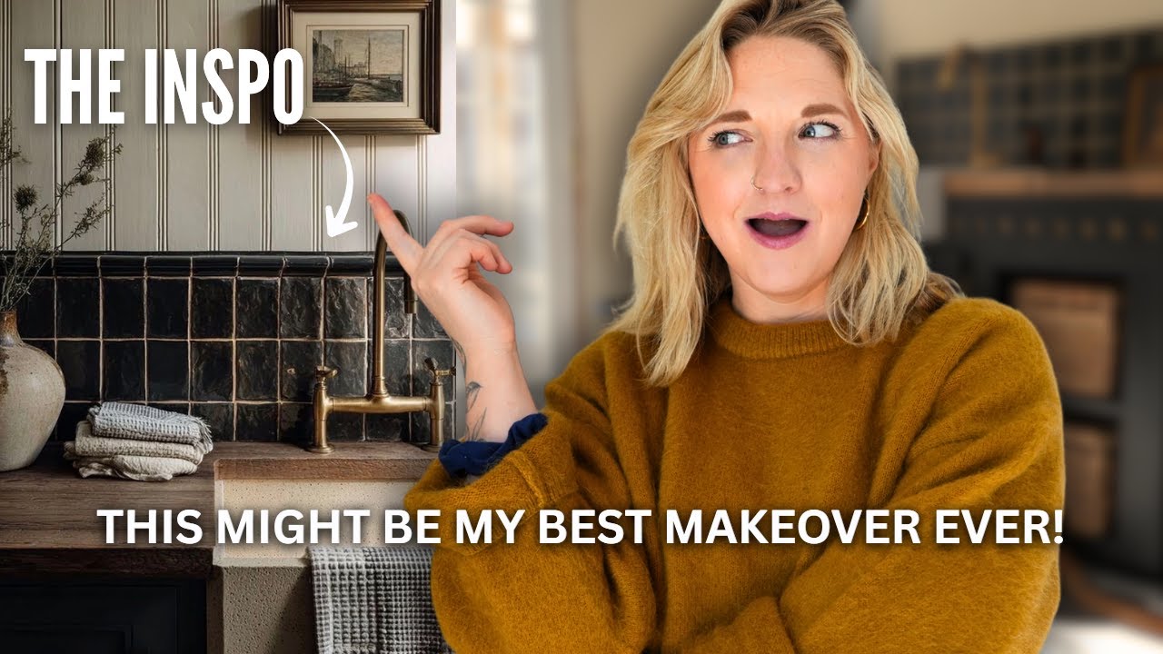 YouTube post by @diyinprogress for ISOtunes. Caption reads: *Dark & Moody* DIY Laundry Room Makeover.