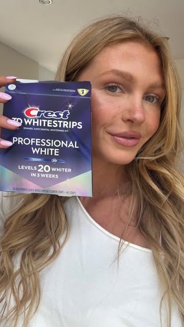 Instagram post by @halleykate for Crest. Caption reads: #CrestPartner Using @crest Whitestrips is always....