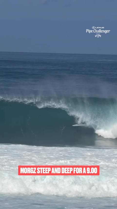 Instagram post by @itsjust_morgan for World Surf League. Caption reads: [...] #PipeChallenger is LIVE on....