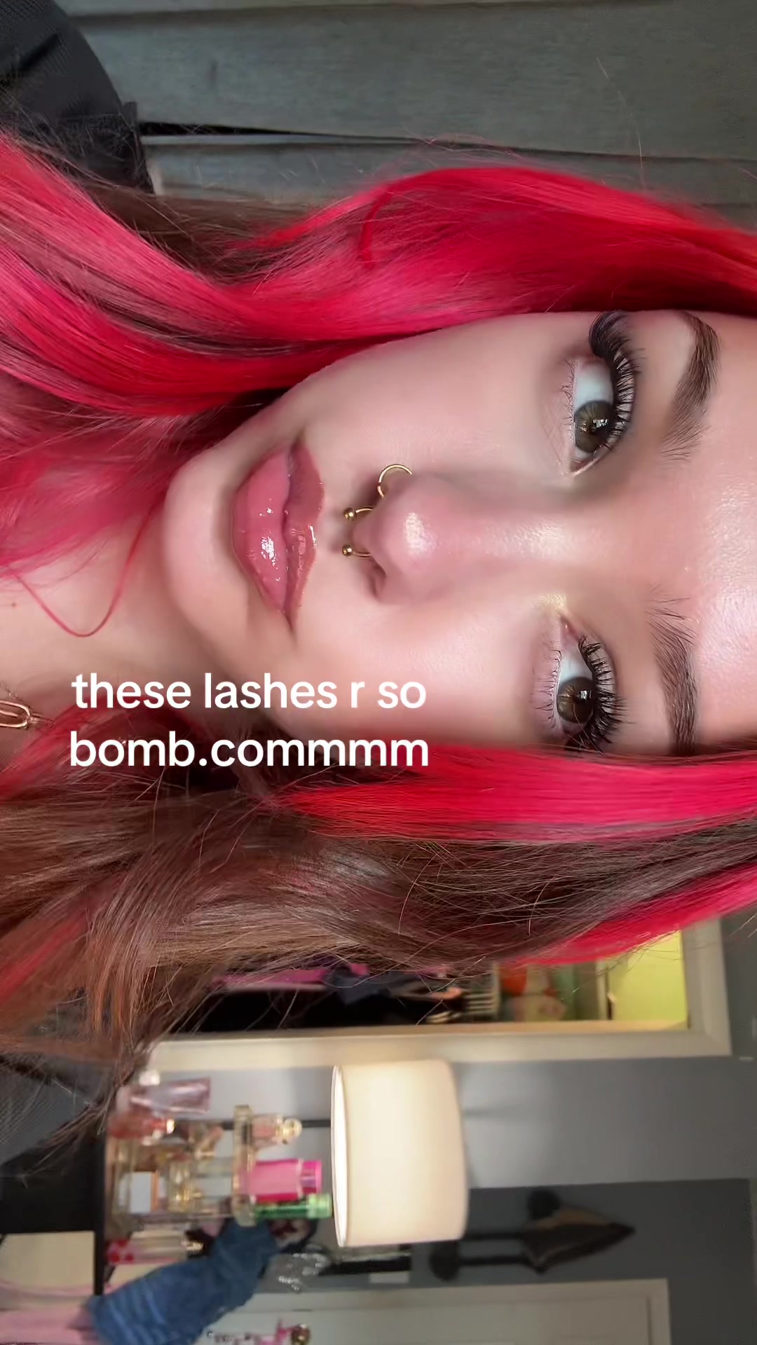 TikTok post by @alrinloveee_ for Bomb Cosmetics UAE. Caption reads: and the lashes actually stay on for so long.