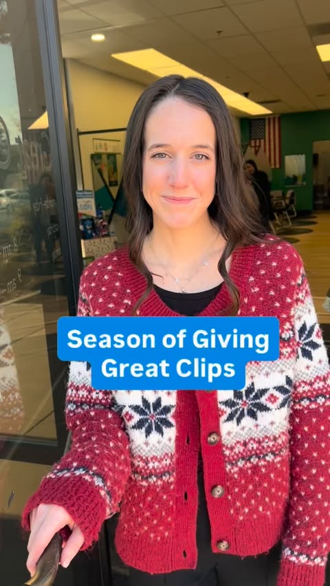 Instagram post by @gooddaysac for CBS News. Caption reads: 🎁‘Tis the Season of Giving! Join @GreatClips,....
