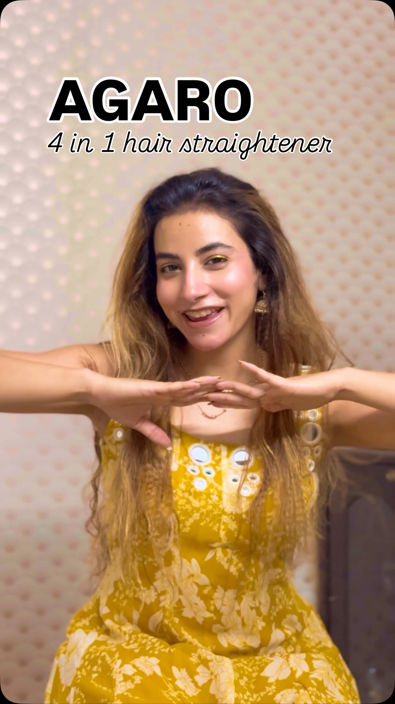 Instagram post by @iamnidhiahlawat for AGARO Lifestyle. Caption reads: ✨ One tool, endless festive looks! 💁‍♀️
From....