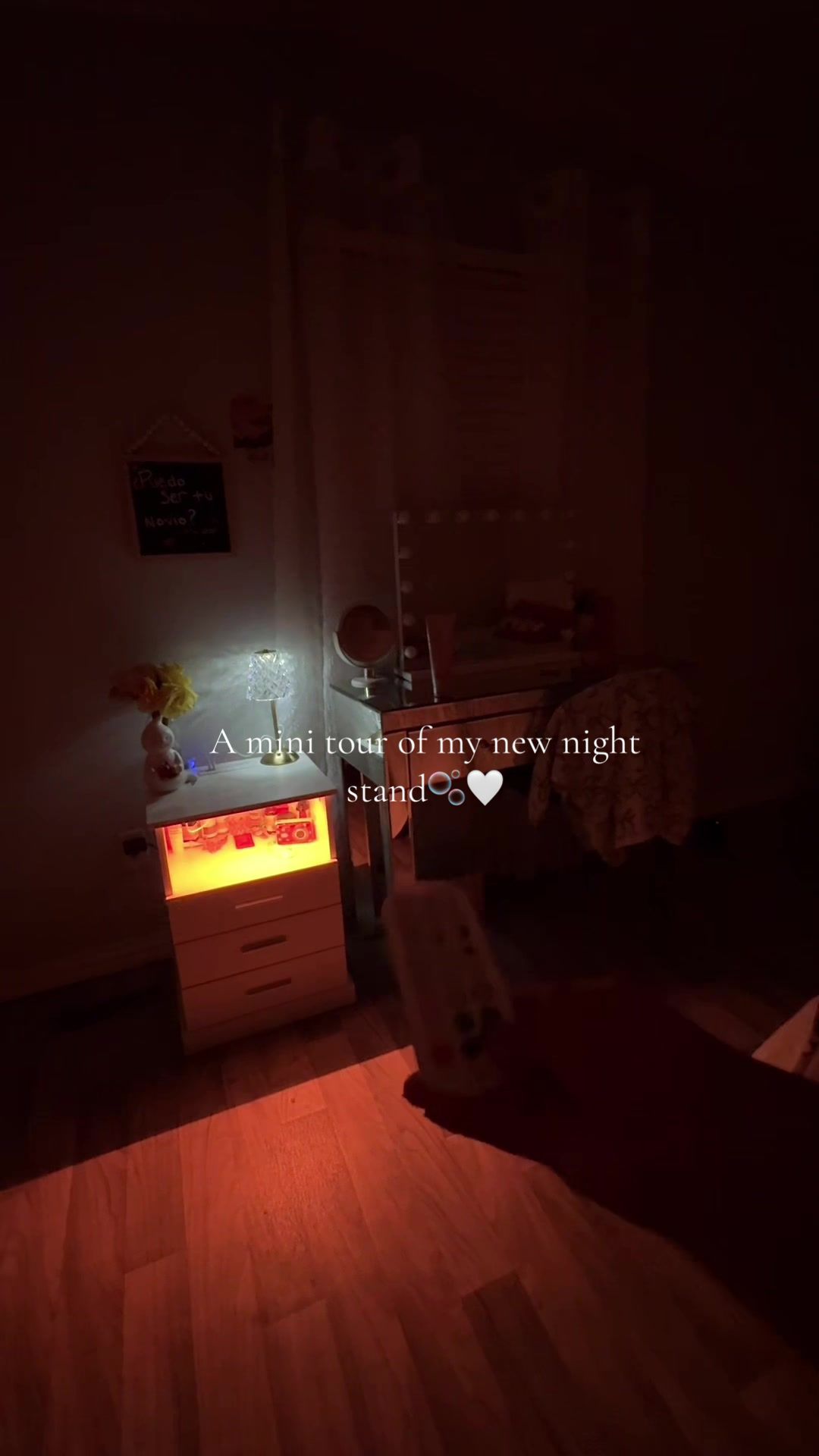 TikTok post by @spamxjacky for Vabches. Caption reads: @Vabches Official #nightstand #led #beautifull....