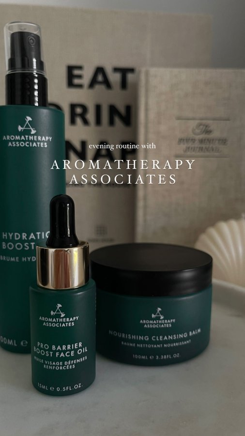 Instagram post by @silkandnoir for Aromatherapy Associates. Caption reads: [...] 𝓈𝑒𝓁𝒻 𝒸𝒶𝓇𝑒 🧘🏻‍♀️....