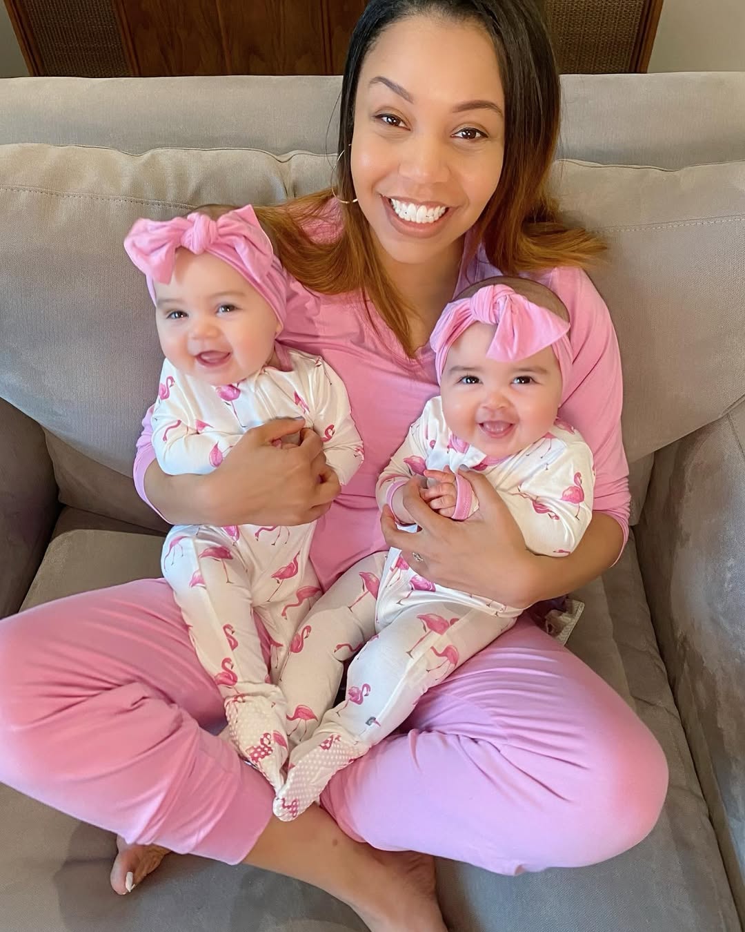 Instagram post by @thattwinmama_ for Kyte Baby. Caption reads: Who says babies are the only ones who get to wear....