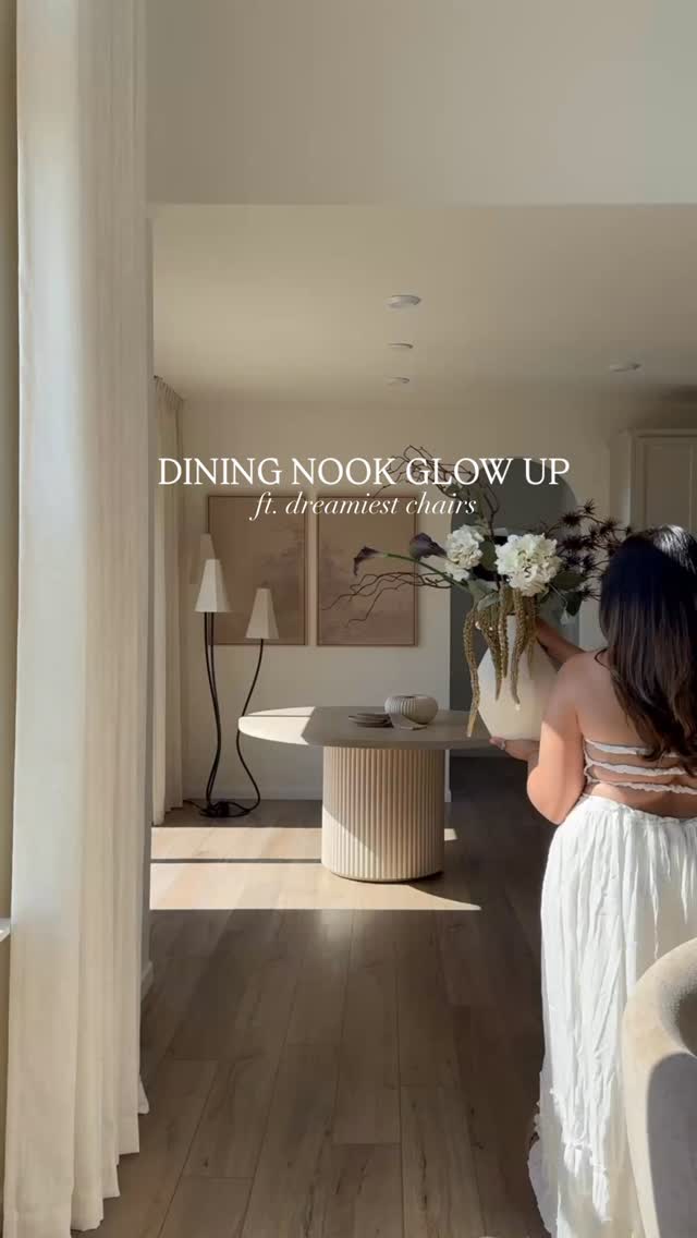 Instagram post by @tonedelements for Lulu and Georgia. Caption reads: [...] with the Amira Dining Chair from....