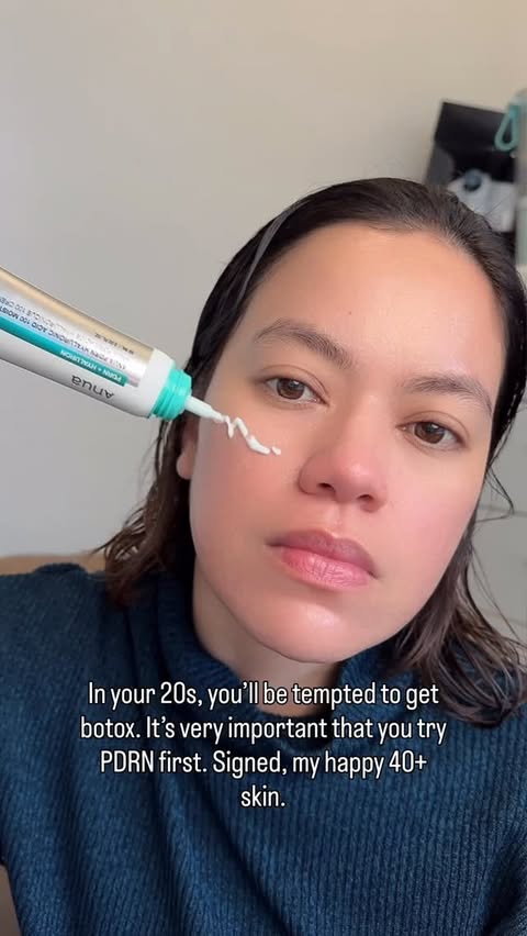 Instagram post by @magentavillegas for Anua. Caption reads: I swear by this Anua PDRN+Hyaluronic cream because....