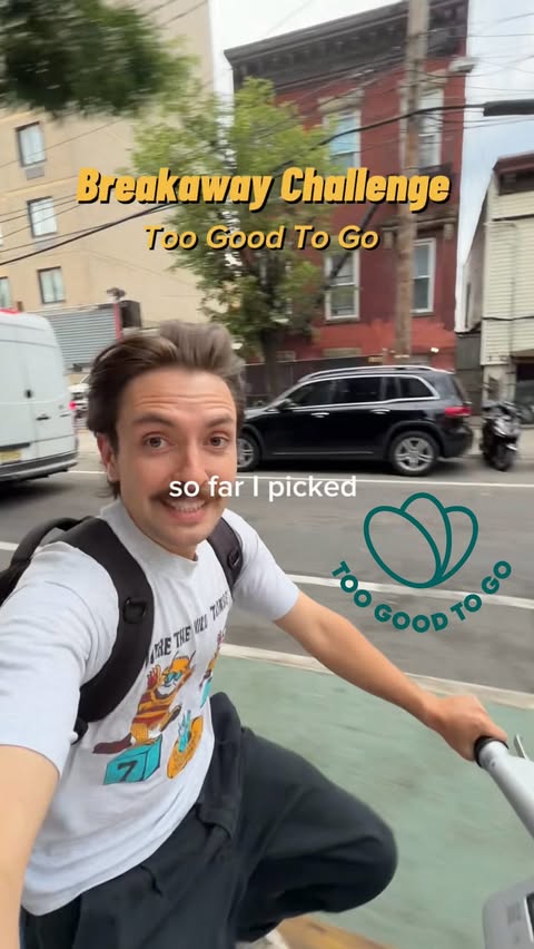 Instagram post by @jcashenn for Too Good To Go. Caption reads: NYC one @toogoodtogo.usa bag at a time....