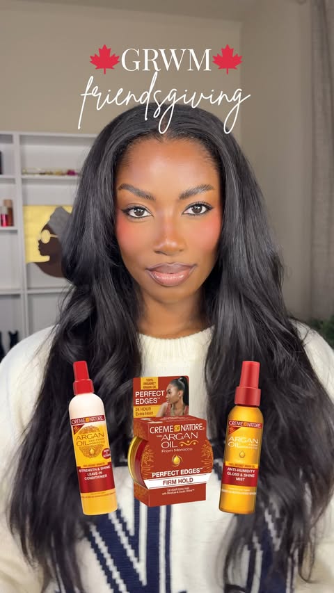 Instagram post by @certified_kb for Creme of Nature. Caption reads: [...] and ready for Friendsgiving using my....