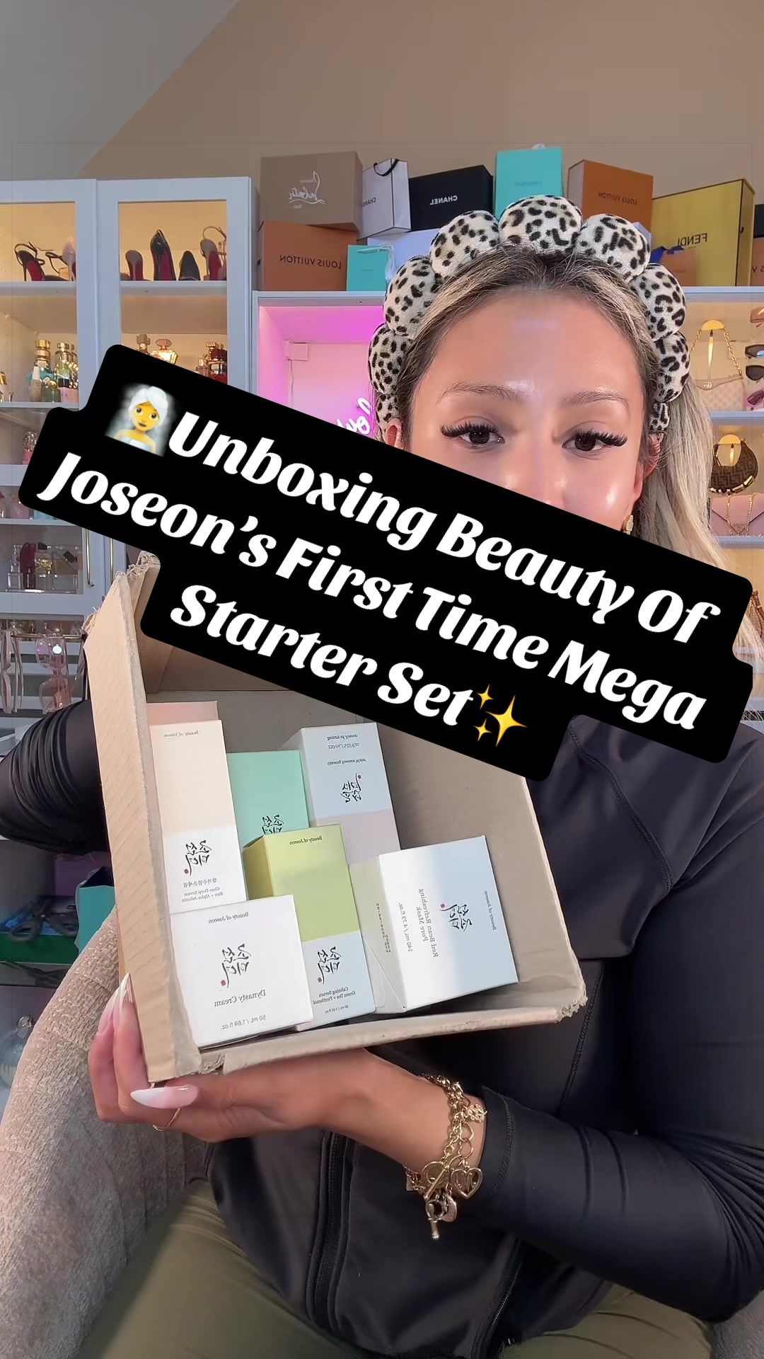TikTok post by @giniglow for Beauty Of Joseon. Caption reads: 📦🧖‍♀️Unboxing Beauty Of Joseon’s First Time Mega....