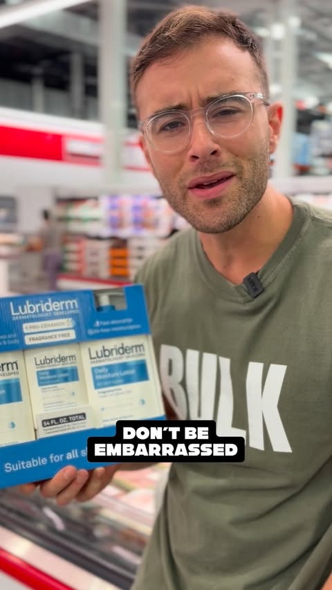 Instagram post by @therealkirklandking for Lubriderm. Caption reads: #LubridermPartner Costco has me excited about....