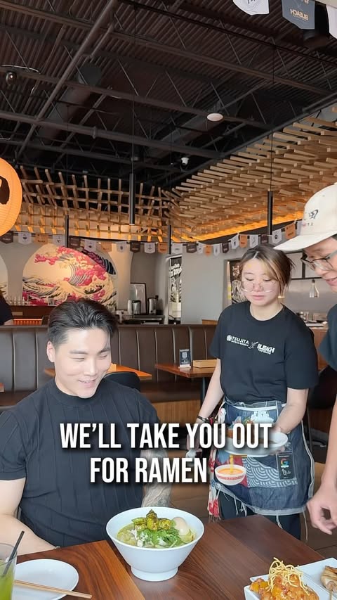 Instagram post by @thekoreanhulk for The Houstonian. Caption reads: 🍜 FREE $200 RAMEN GIFT CARDS! ⬇️ One of the....