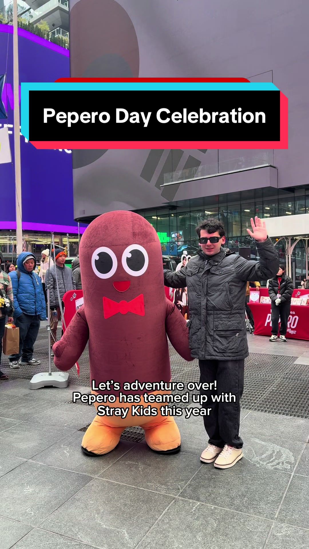 TikTok post by @adventurous_anders for Stray Kids. Caption reads: [...] @Lotte Wellfood have teamed up with @Stray....