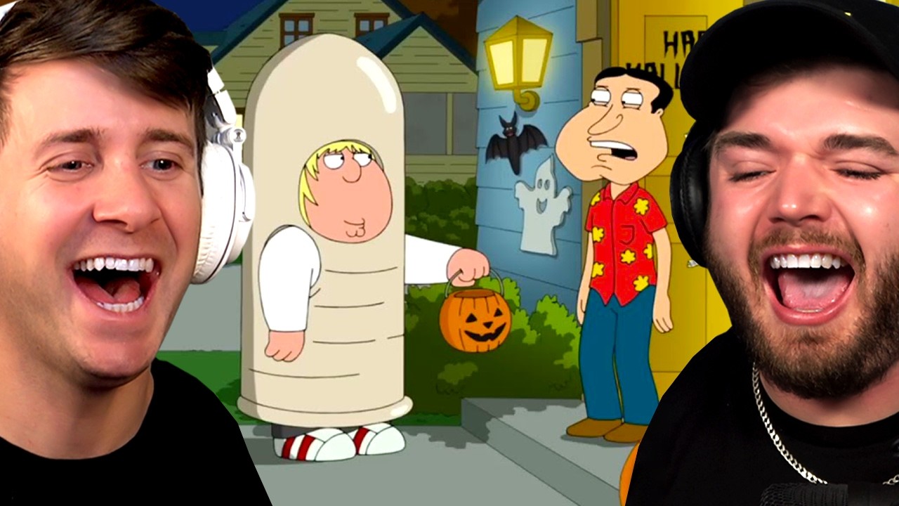 YouTube post by @Scottysvlog69 for MeUndies. Caption reads: 22 Minutes of Family Guy Dirty Jokes!.