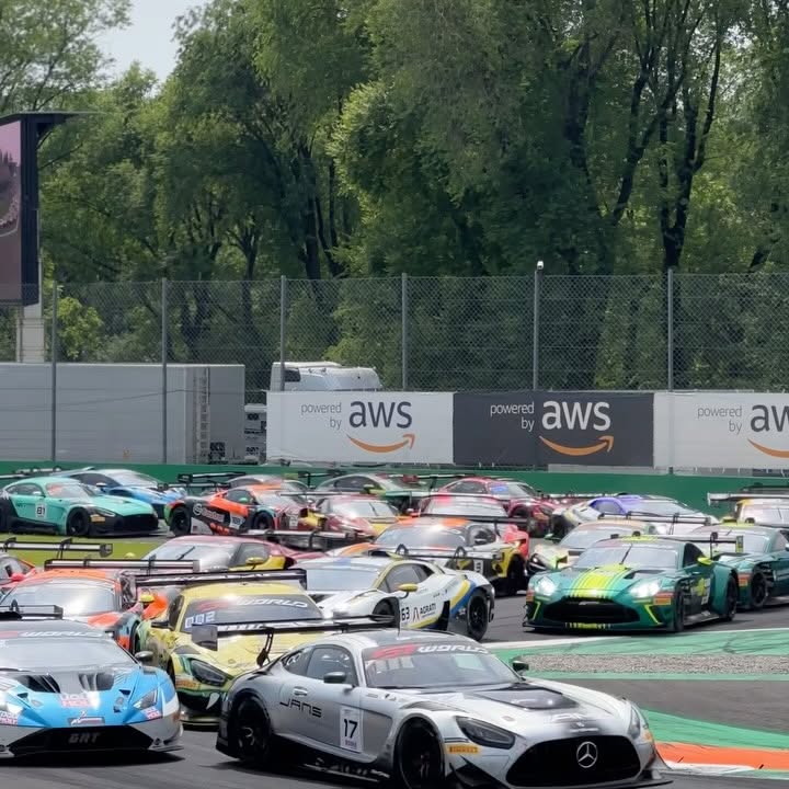 Instagram post by @gtworldcheu for Amazon Web Services. Caption reads: RACING INTO RETTIFILO 🫨🔥

We are underway at....