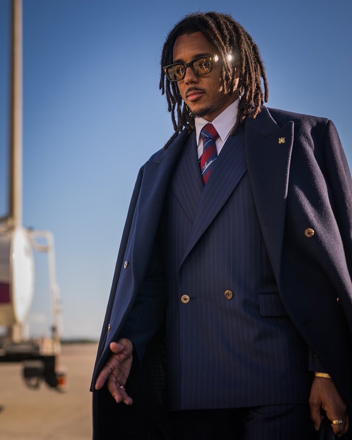 Instagram post by @mikeamiri for AMIRI. Caption reads: [...] In a meeting of heritage and innovation,....