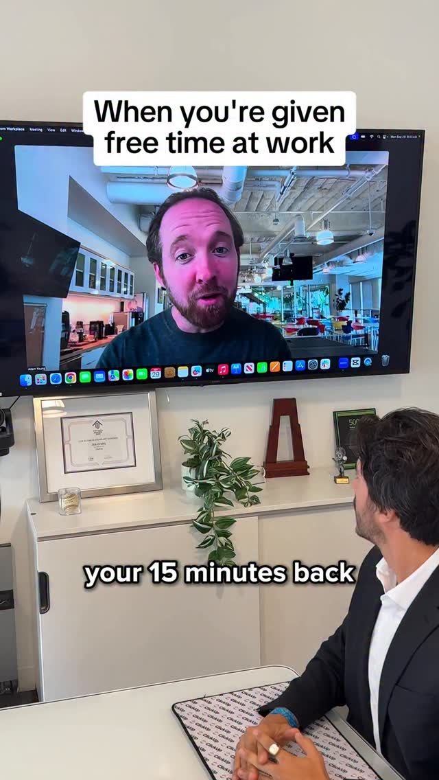 Instagram post by @clickupcomedy for ClickUp. Caption reads: Reclaim your 15 minutes (or at least pretend to)....