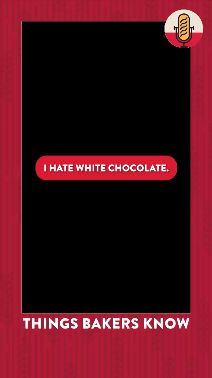 Instagram post by @jbattilana for King Arthur Baking Company. Caption reads: ❓White chocolate: love it or leave it? For....