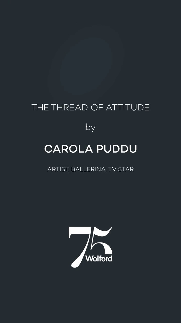 Instagram post by @carola.puddu for Wolford. Caption reads: As a classical dancer shaped by discipline and....