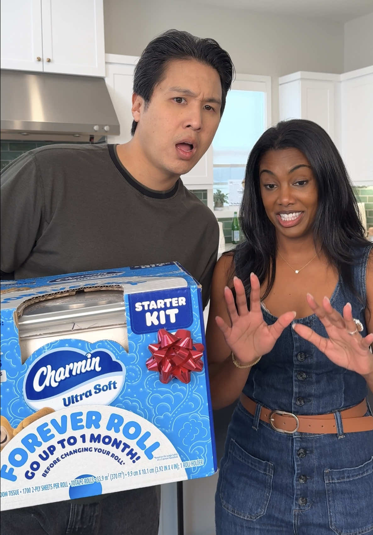 TikTok post by @thesingfamily for Charmin. Caption reads: #ad #CharminPartner the gift that keeps on [...].