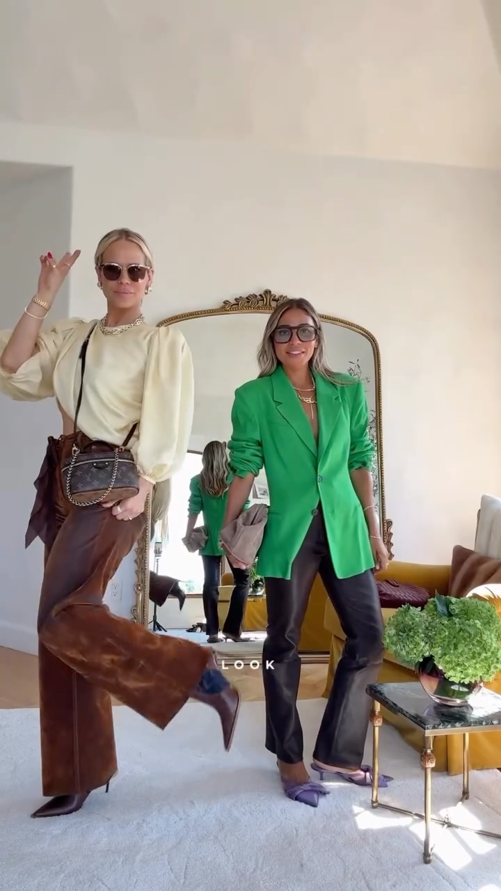 Instagram post by @monasaid.style for Melinda Maria. Caption reads: Comment “OUTFITS” to get a DM with the 🔗 These....