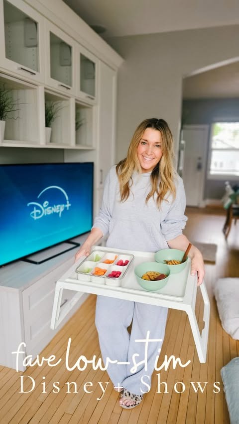 Instagram post by @kariskelton for Disney+. Caption reads: [...] been testing out some low-stim shows on....