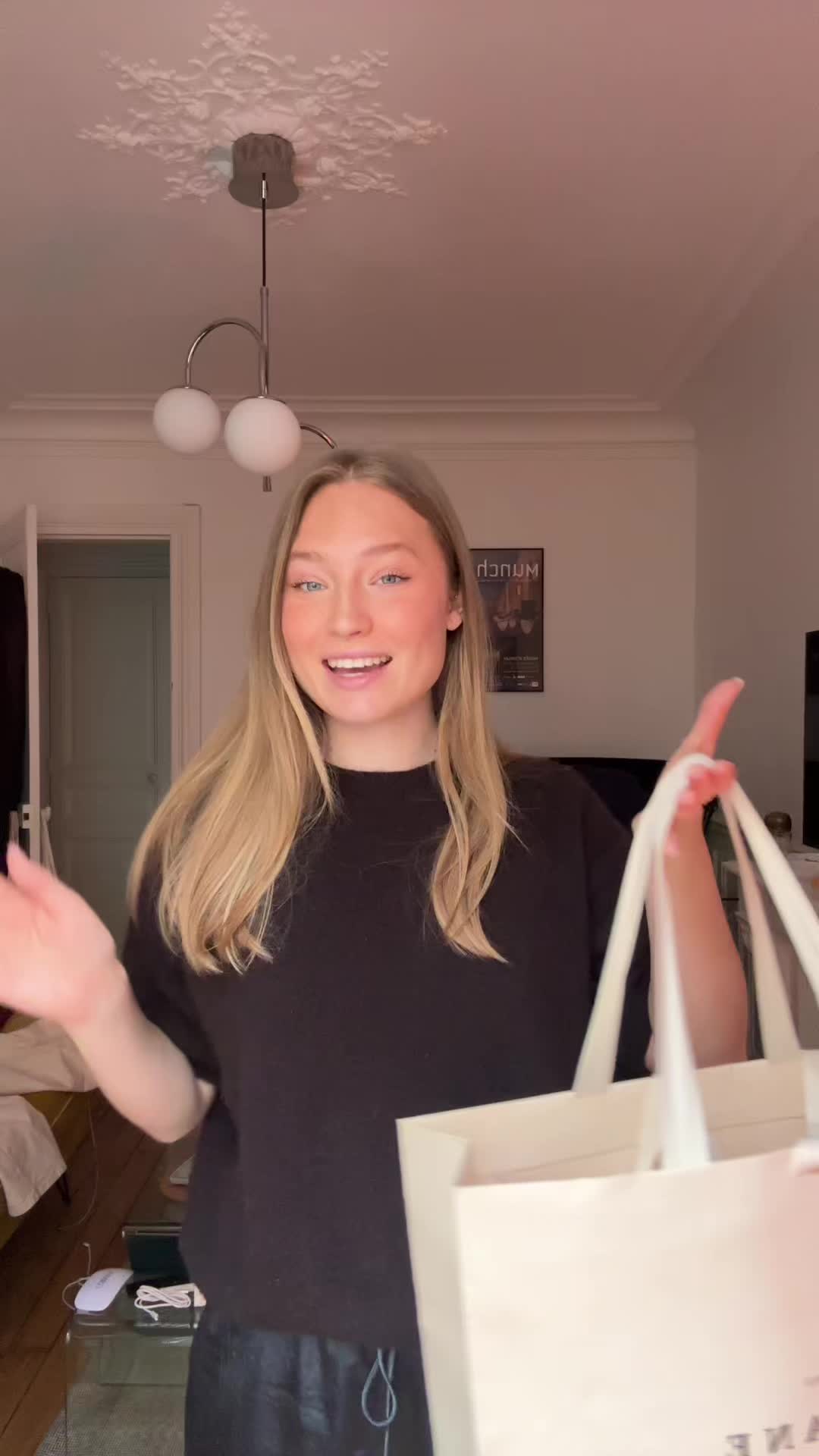 TikTok post by @lilozwr for Sezane. Caption reads: Haul @Sézane ✨🕯️#haul #outfit #sezanehaul .